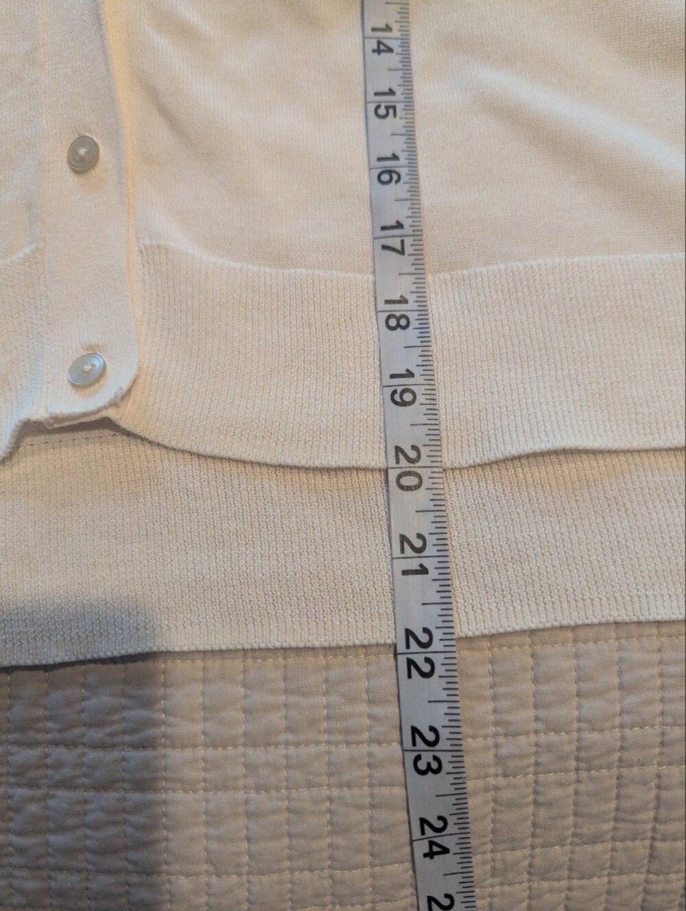 MADEWELL Lightweight Cream V-Neck Button Cardigan Sweater Medium - Picture 8 of 9